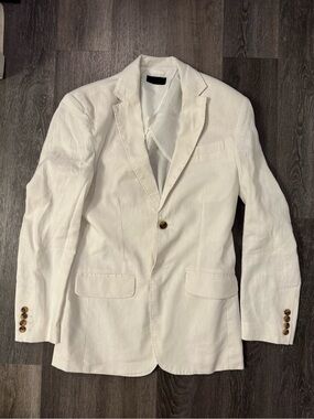 Club Room Linen Sport Coat Blazer Size Small (38) Mens White